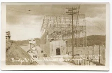 RPPC Postcard Bridge + Power House Conowingo MD 1928