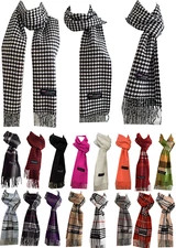 Winter Womens Mens 100% Cashmere Wool Wrap Scarf Scotland Made Plaid Scarves