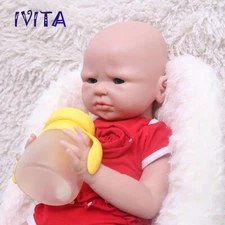 IVITA 20'' Handmade Full Floppy Silicone Reborn Baby Girl Squishy Silicone Doll