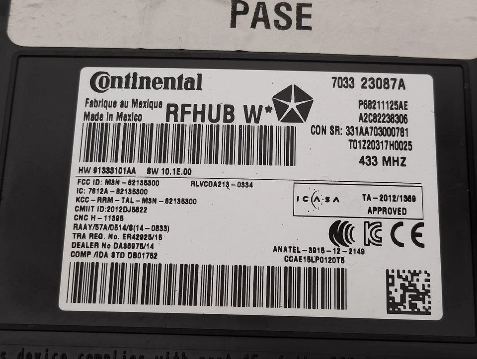 Receiver, Keyless System Dodge DURANGO 2017 68211125AE - Image 2 of 4