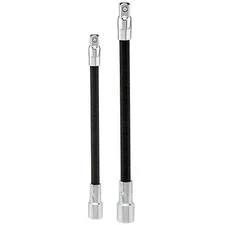 2pc Flexible Socket Extension 1/4" x 6" & 3/8" x 8" Long Ratchet Set Flex Tool