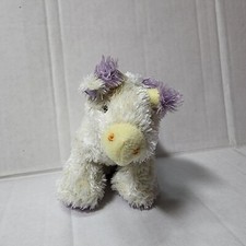 Aurora Yellow Purple Giraffe Rattle Plush Soft Toy Stuffed Animal 6"
