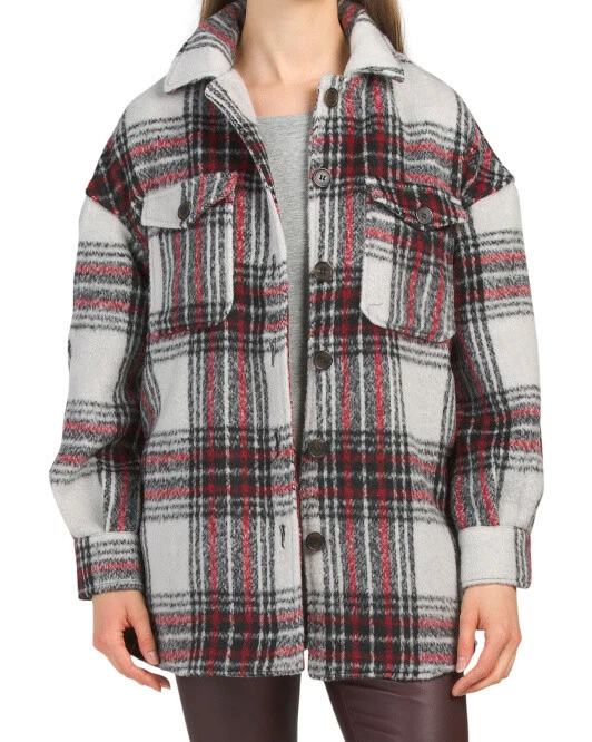 Oversized plaid jacket best sale womens