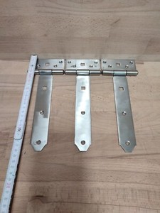 2x Schwarze T-Scharniere 150mm | Für Gartentor & Scheunentor