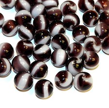 GL2667 Dark Purple White Swirls 12mm Round Blown Lampwork Glass Beads 25pc