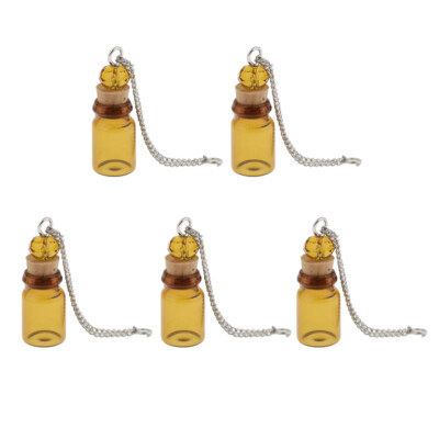 5 Stck. Mini Glas Halskette Anhänger Flasche Zum Selbermachen Dekoration Parfüm Diffusor Fläschchen