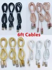 3-Pack Micro USB Charger Fast Charging Cable Cord For Samsung Android Phone 6ft