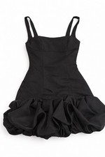 Fashion Nova Black Satin Mini Dress Square Neck Sleeveless Size M New with Tags