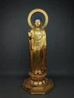 JAPANESE ANTIQUE H54cm 21.3” YAKUSHI NYORAI CARVED WOOD BUDDHIST BUDDHA STATUE