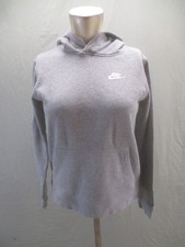 Nike Size L Kids Gray Cotton Blend Pockets Soft Shell Activewear Hoodie 478