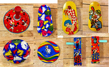 Noise Maker Metal Toy Party Shakers Bell Spinners Crank Tin USA  LOT OF 8 VTG