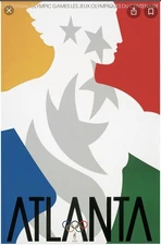 Primo Angeli  "The Athlete" - Selected the official LITHOGRAPH of 1996 Olympics