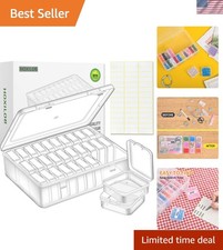 Stackable Bead Storage with Hinged Lids and Labels   3.7 Quart Capacity