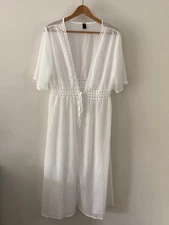 Ladies Shein Ivory Full Length Beach Cover Up, UK Size XL, Good Condition