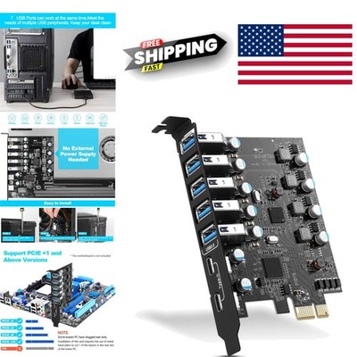 PCI Express USB 3.0 Hub 7 Ports for High Speed Data Transfer and Device Support