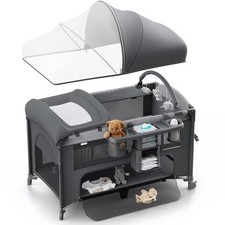 Obee Odee 4 in 1 Baby Bassinet Pack and Play Bedside Crib Sleeper Diaper Changer