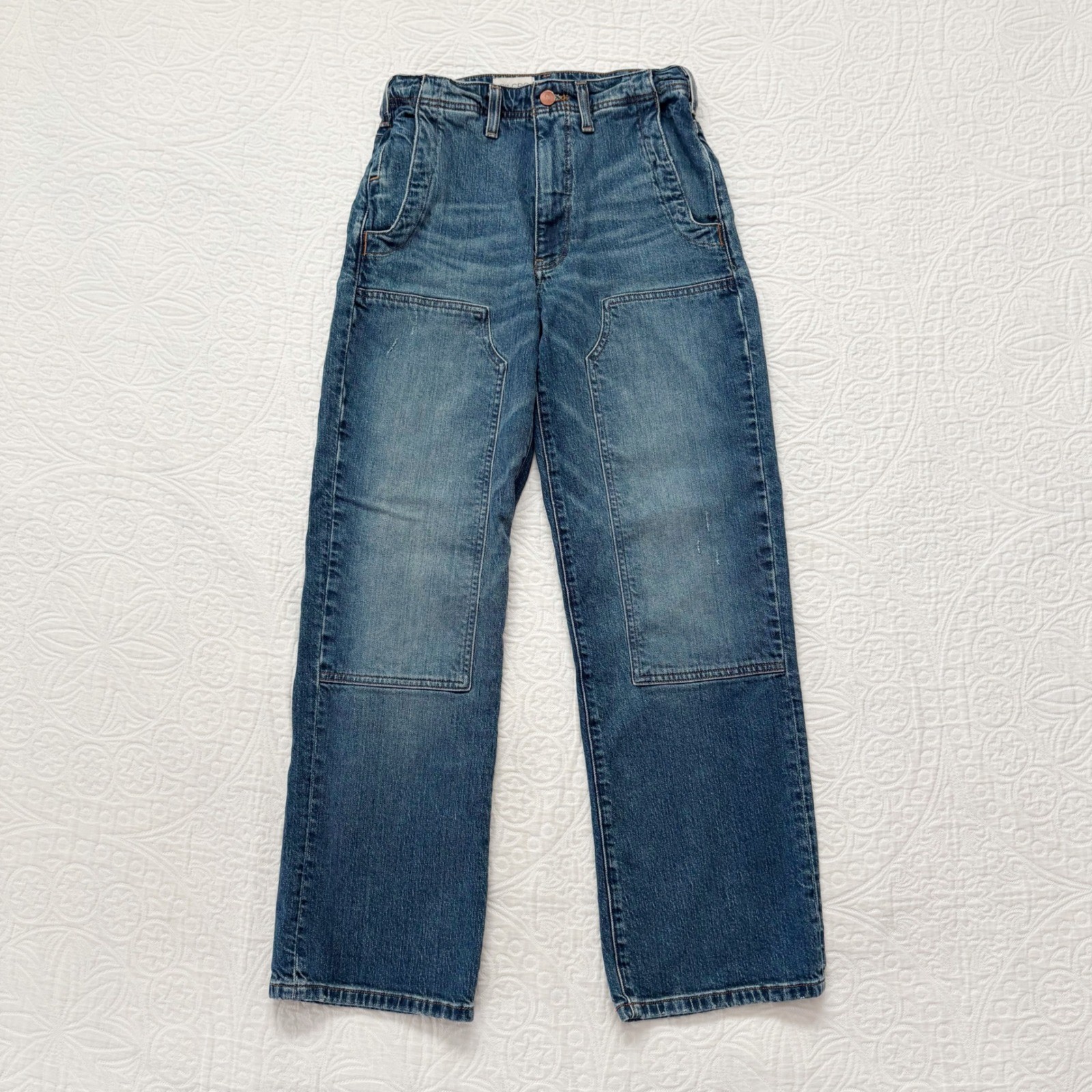 Pilcro by Anthropologie Double Knee Utility Straight Leg Jeans Sz 24