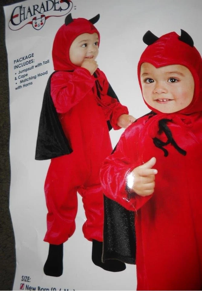 Bebé Niño Charadas Darling Devil Disfraz Talla Recién Nacido 0-6 Meses Nuevo en Paquete Foto 2 de 4