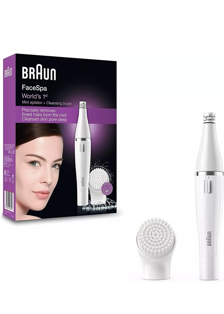 Women's Epilator For Face Braun Face Spa 810 Cleaning Brush with Batteries