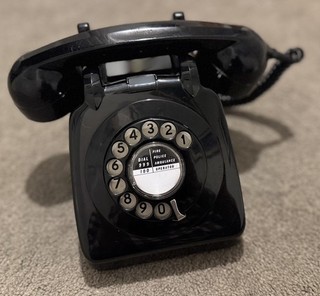 RESTORED GPO 706 ROTARY DIAL TELEPHONE GLOSS BLACK CLASSIC BRITISH TELECOMS