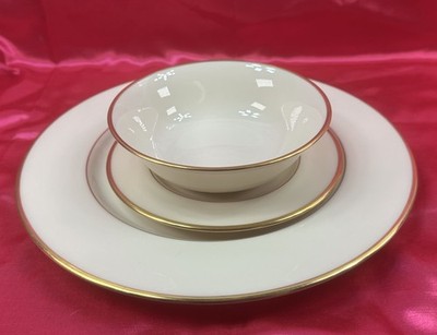 Lenox MANSFIELD 3 Piece Place Setting  Dinner Plate Bread Plate Bowl EUC USA