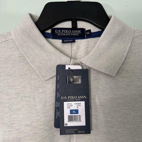 U.S Polo Assn Men’s Size XL Grey Ultimate Pique Short Sleeve Shirt MSRP $44 - Bild 3 von 8