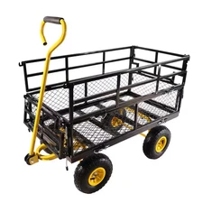 6 Cu. Ft. Metal Garden Cart, Black
