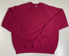Vintage Fruit of the Loom Blank Pink Crewneck Sweatshirt Sz L USA 90s