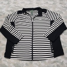 Lauren Ralph Lauren Sweatshirt Womens 3X White Black Full Zip Long Sleeve