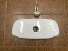 GERBER TOP BUTTON FLUSH WHITE TOILET TANK LID