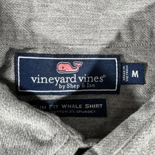 Vineyard Vines Mens M Gray Flannel Shirt Slim Fit Whale