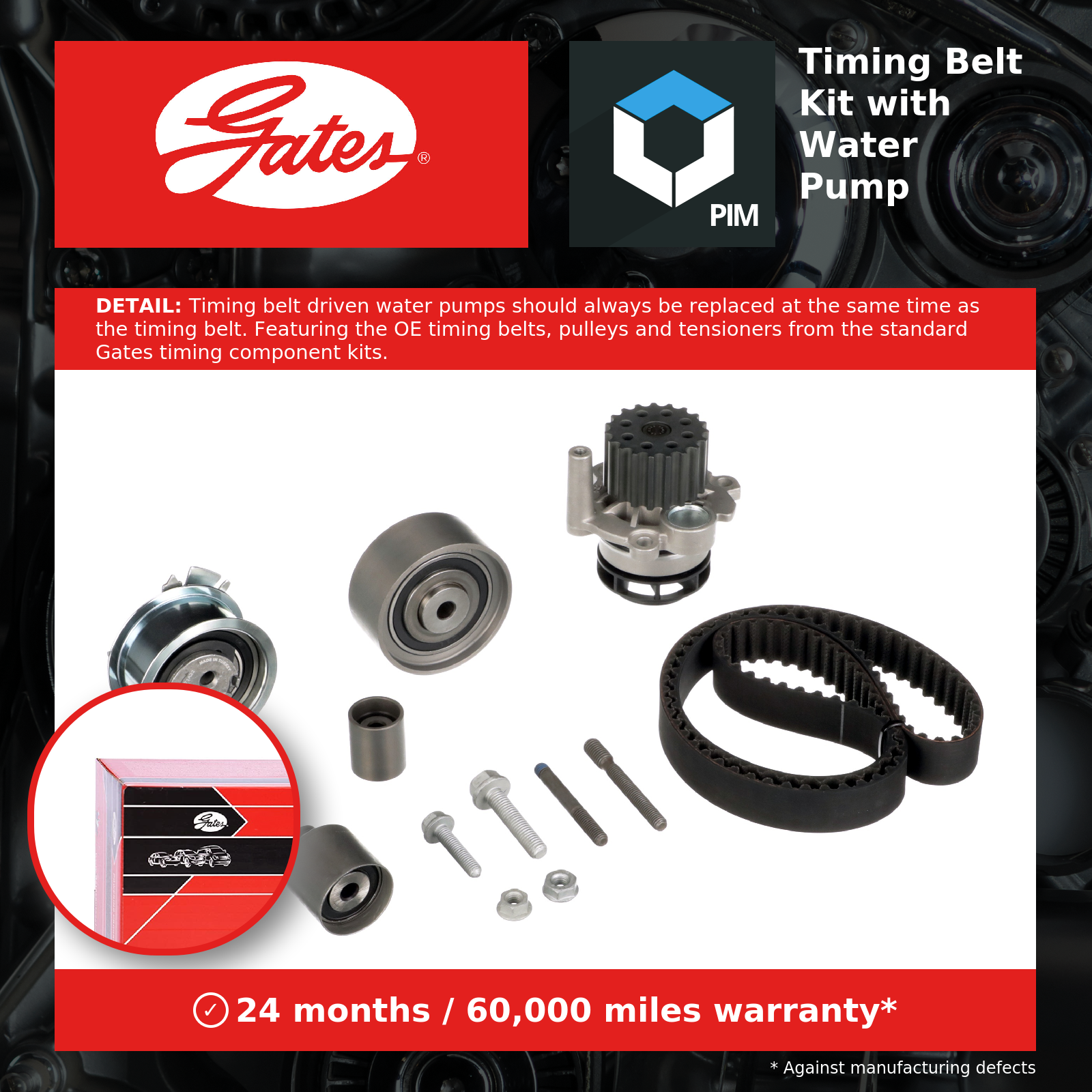 GATES KP15648XS-1 Water Pump & Timing Belt Set for AUDI,SEAT,SKODA,VW - Image 6