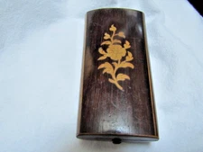 Antique 1800's Wood French Fitted Sewing Case Beautiful Inlaid Rosewood As Found