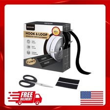 20Ft X 1 Inch Hook and Loop Tape Strips with Adhesive, Heavy Duty Sticky Back
