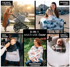 BRAND NEW IN BOX MILK SNOB 5-IN-1 COVER NURSING PUMPING CAR SEATS STROLLERS NIB