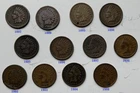 INDIAN HEAD CENTS PENNIES – LOT OF 12 - 1887 TO 1908  -  Many in poor shape
