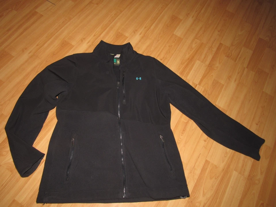 Jaqueta feminina UNDER ARMOUR XL preta macia concha e lã zíper completo cintura alternada - Imagem 4 de 4