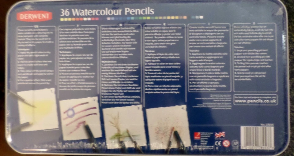 Derwent Watercolor Pencils 36 Water Colors Tin Case 32885 NEW Artist Watercolour - Image 2 of 4