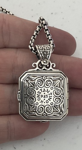 FANTASTIC KONSTANTINO STERLING SILVER BEE NECTAR LOCKET PENDANT+20IN CHAIN! - Picture 7 of 16