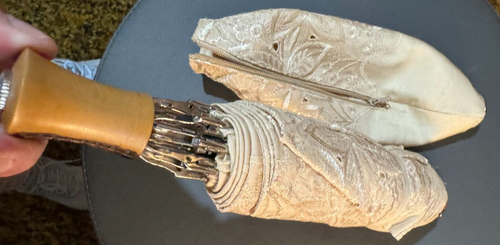 Antique circa 1800s Elegant Parasol Intricate Fabric Victorian Mint Condition - Picture 10 of 15
