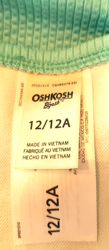 Oshkosh Girls Sz 12 Solid Aqua Color Ribbed One Piece Swimsuit - Picture 3 of 4