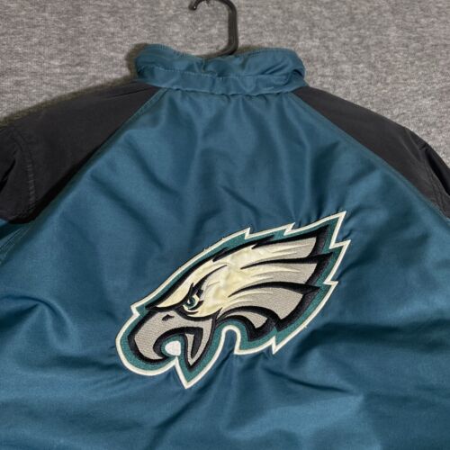 Philadelphia Eagles Puffer Jacket ragazza L verde vintage anni 90 NFL football Philly - Foto 15 di 18