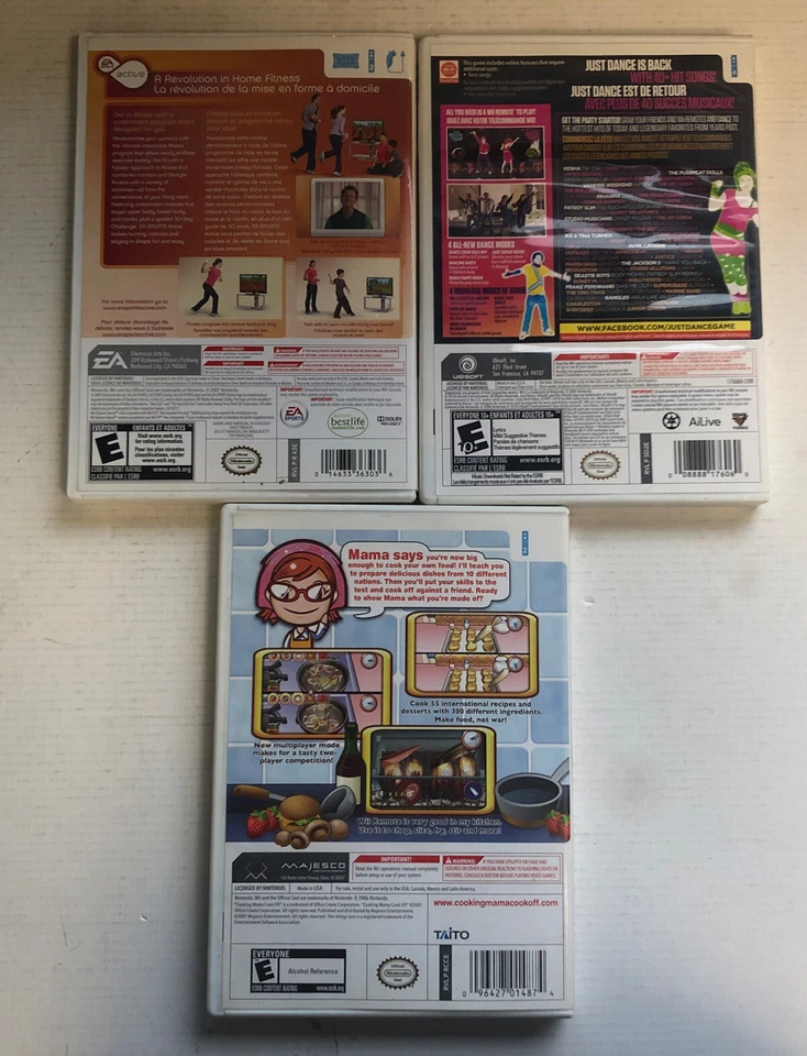Just danse 2,Activev P.T,Cooking mama cook off Wii Game Bundle  - Image 4 of 4