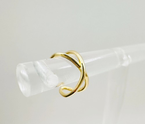 14K Solid Yellow Gold SINGLE Small Lightweight Infinity Ear Cuff Earring - Picture 8 of 14