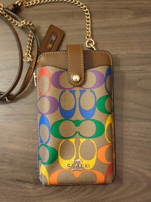 Coach C9943 Limited Edition Pride Phone Crossbody In Rainbow Signature  Canvas 195031577833|