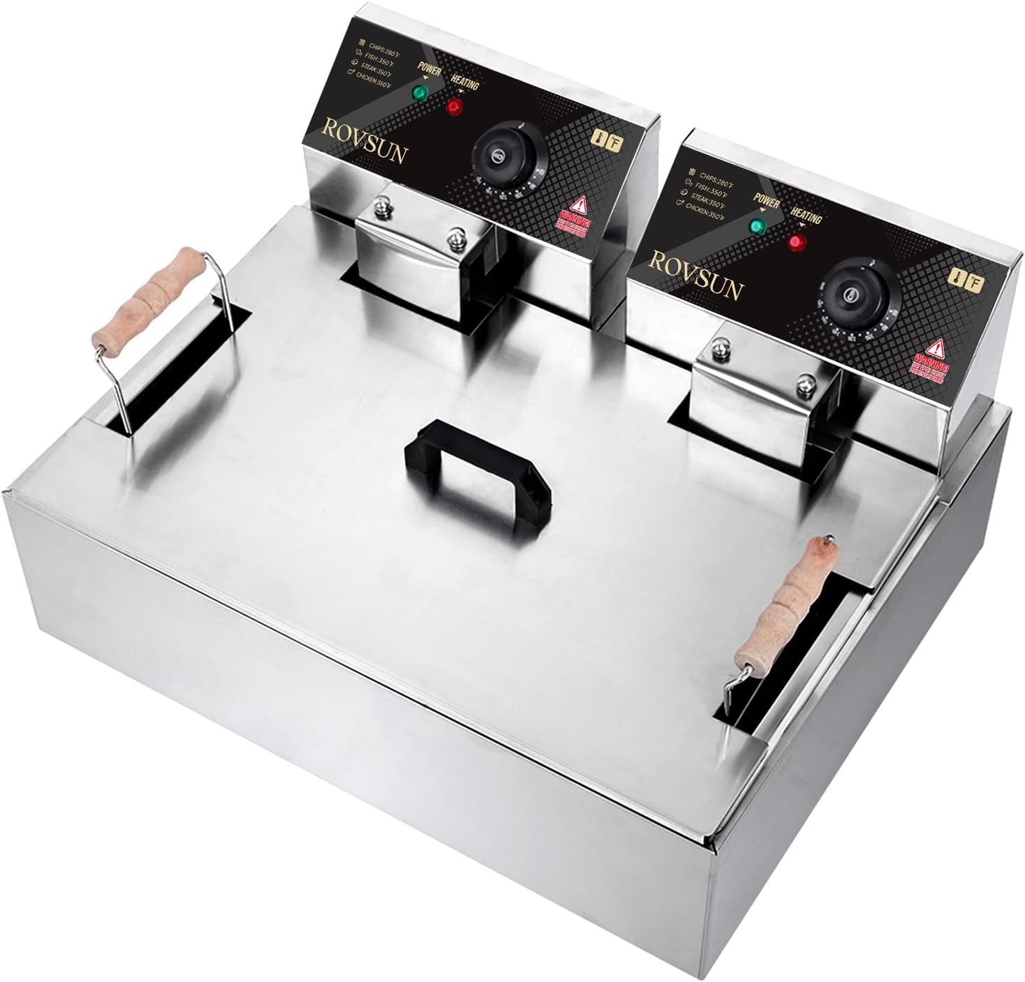 23.8Qt Electric Deep Fryer Turkey Fryer W/Basket & Lid, Adjustable Temperature C