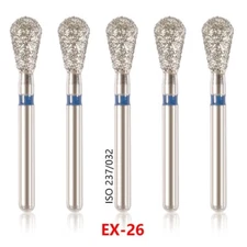 50 Dental Diamond Ball Round Bur Medium FG 1.6mm High Speed Handpiece EX-26