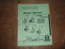 Wacker VPG 160K Plate Compactor Shop Service Repair Operator Maintenance Manual