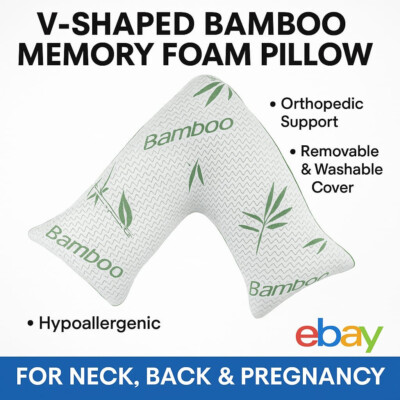 V-förmiges Memory Foam Bambus Kissen gefüllt orthopädische Rücken Nacken Mutterschaft Unterstützung