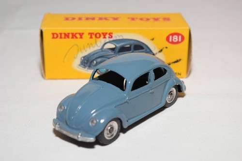 P DINKY TOYS 181 VW VOLKSWAGEN BEETLE KAFER RAF BLUE SPUN MINT BOXED RARE SELTEN - Imagen 1 de 7